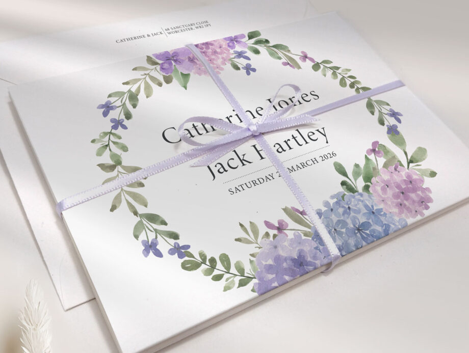 Hydrangea Concertina Wedding Invitation