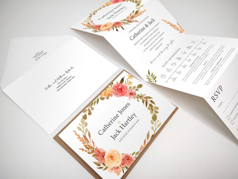 Delicate Concertina Wedding Invitation