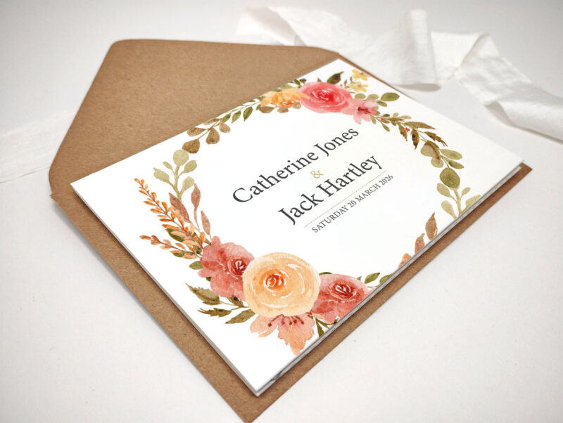 Delicate Concertina Wedding Invitation