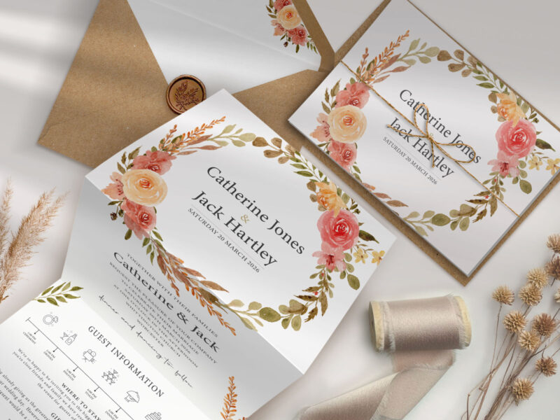 Delicate Concertina Wedding Invitation