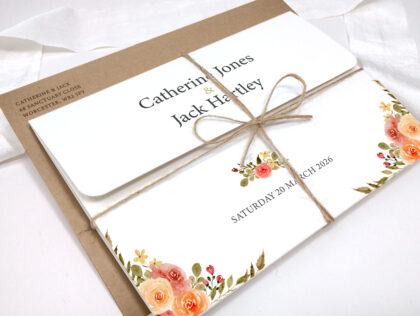 Delicate Tri-Fold Wedding Invitation