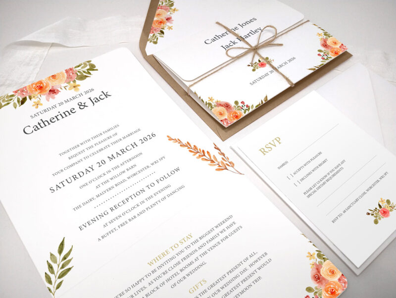 Delicate Tri-Fold Wedding Invitation