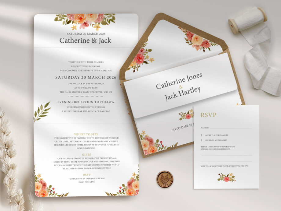 Delicate Trifold Wedding Invitation