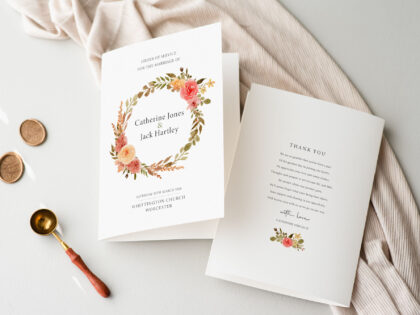 Delicate Wedding Order of Service