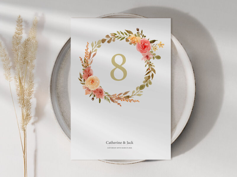 Delicate Wedding Table Name
