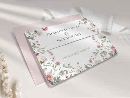 Dusty Trifold Wedding Invitation