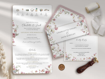 Dusty Trifold Wedding Invitation