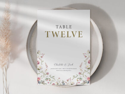 Dusty Wedding Table Name