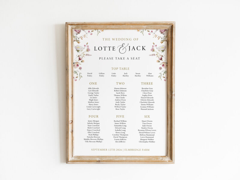 Dusty Wedding Table Plan