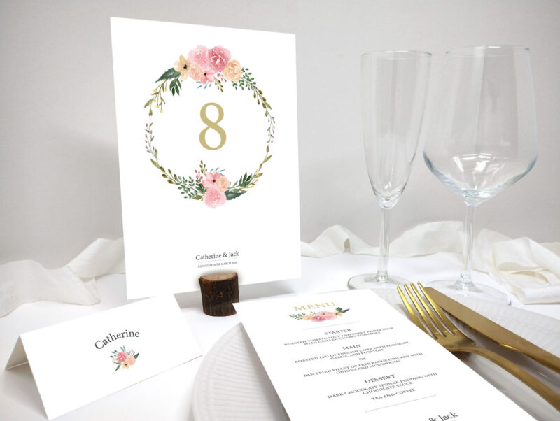 Dusty Wedding Table Stationery