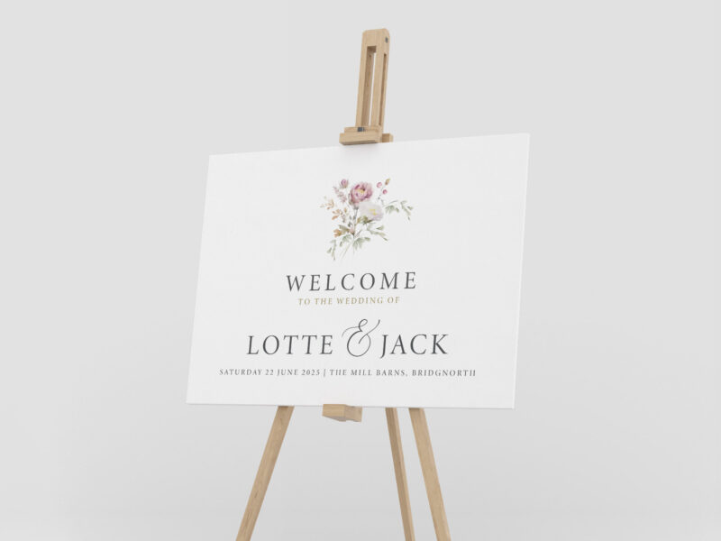 Dusty Wedding Welcome Sign