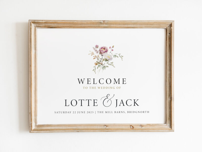 Dusty Wedding Welcome Sign