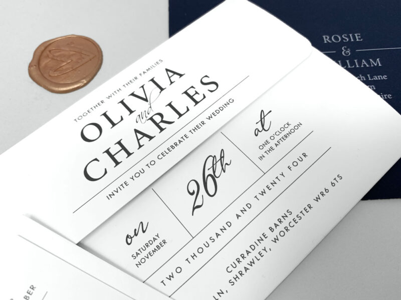 Elegant Tri-Fold Wedding Invitation