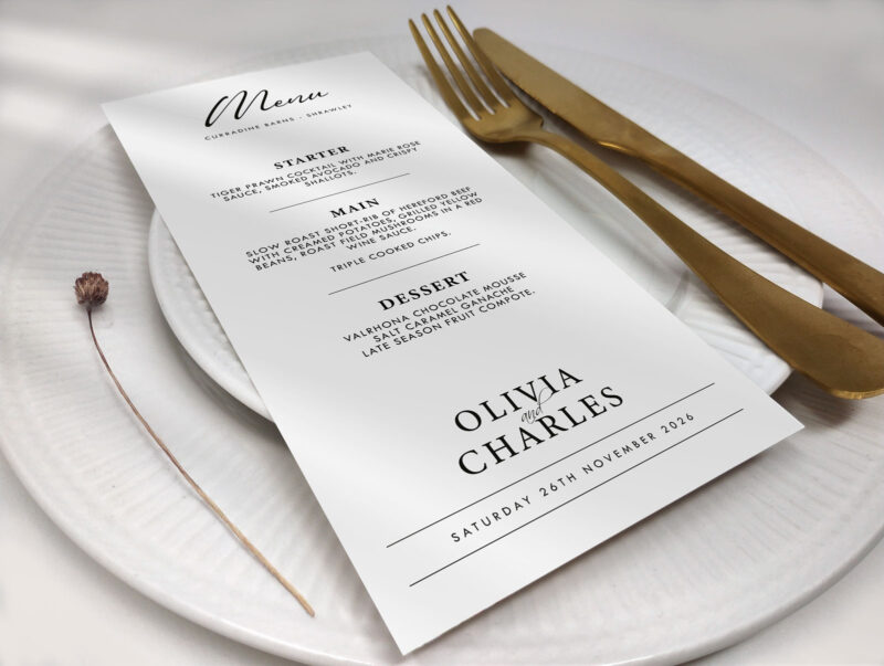 Elegant Wedding Menu
