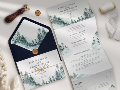 Forest Concertina Wedding Invitation