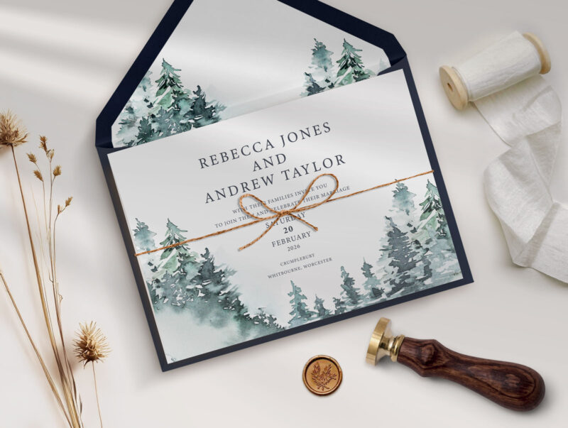 Forest Concertina Wedding Invitation