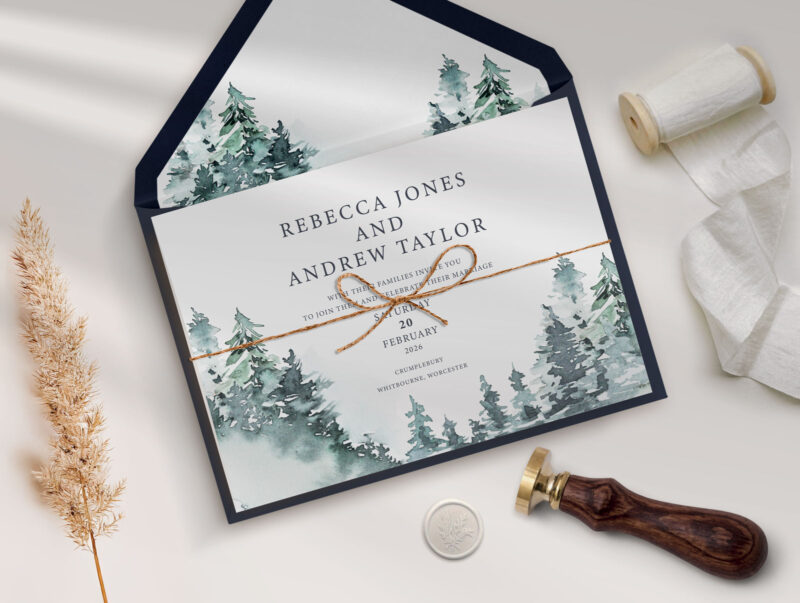 Forest Concertina Wedding Invitation