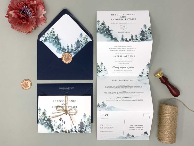 Forest Concertina Wedding Invite