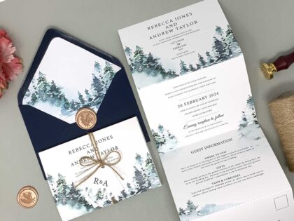 Forest Concertina Wedding Invite