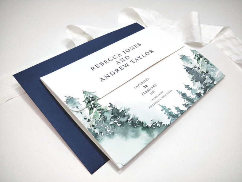 Forest Tri Fold Wedding Invitation