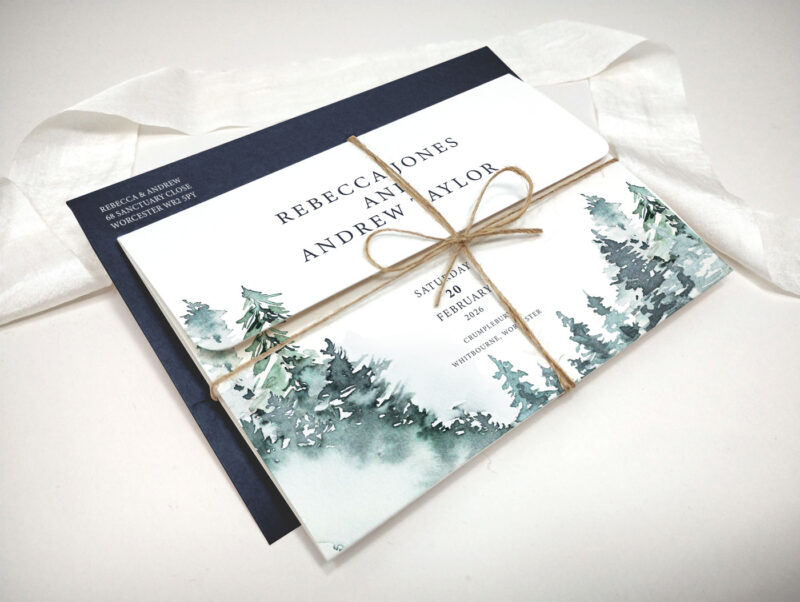 Forest Tri Fold Wedding Invitation