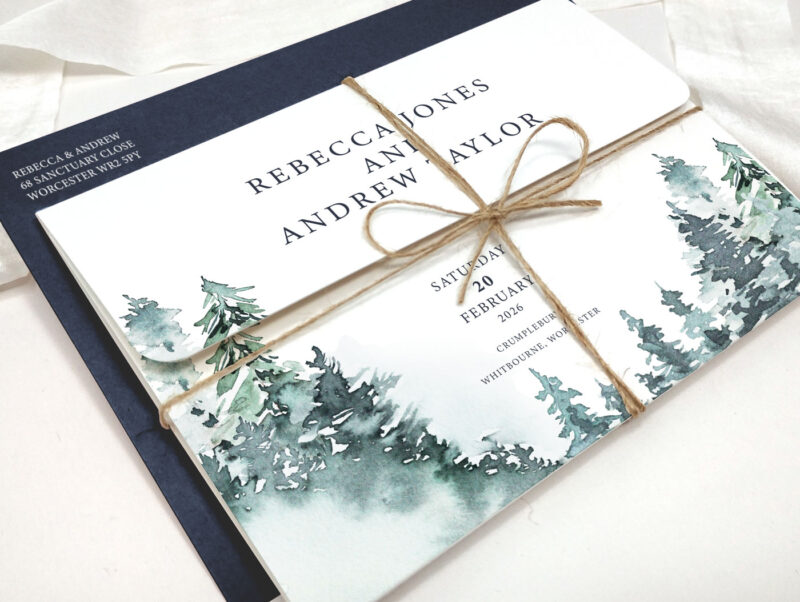 Forest Tri Fold Wedding Invitation