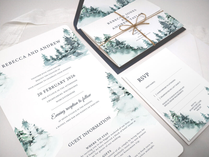 Forest Tri Fold Wedding Invitation