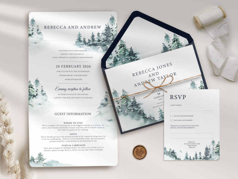 Forest Trifold Wedding Invitation