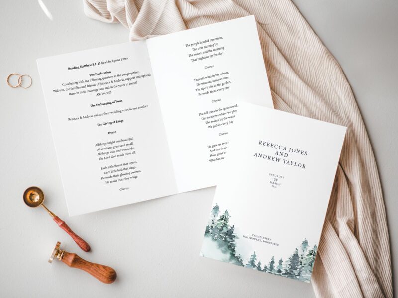 Forest Wedding Order of Service