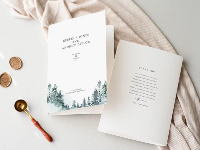 Forest Wedding Order of Service