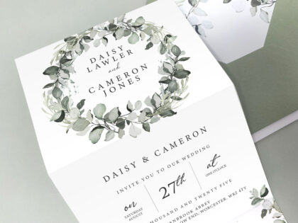 Greenery Concertina Wedding Invitation