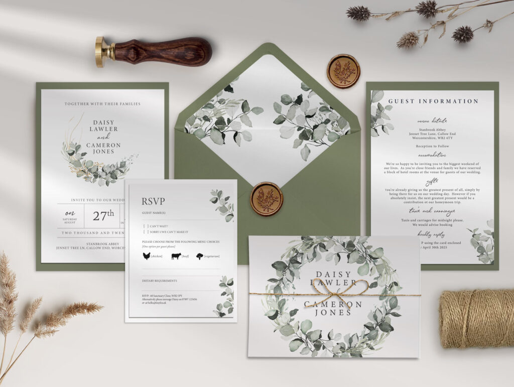 Greenery Wedding Invitation