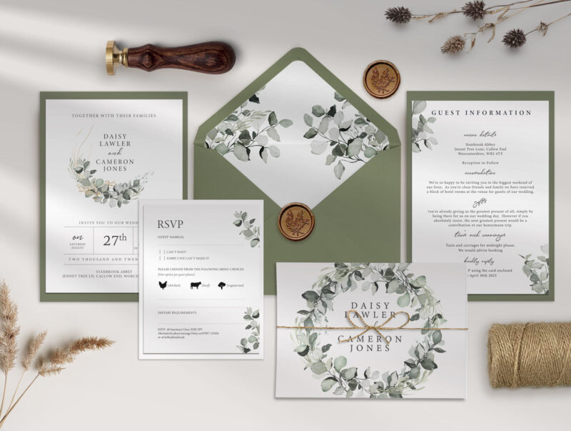 Greenery Wedding Invitation