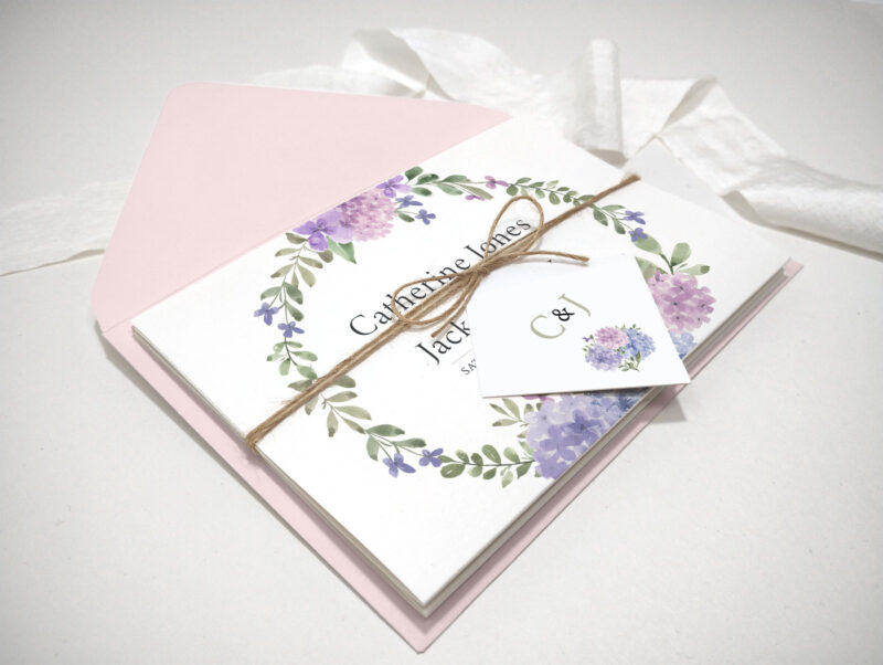 Hydrangea Concertina Wedding Invitation