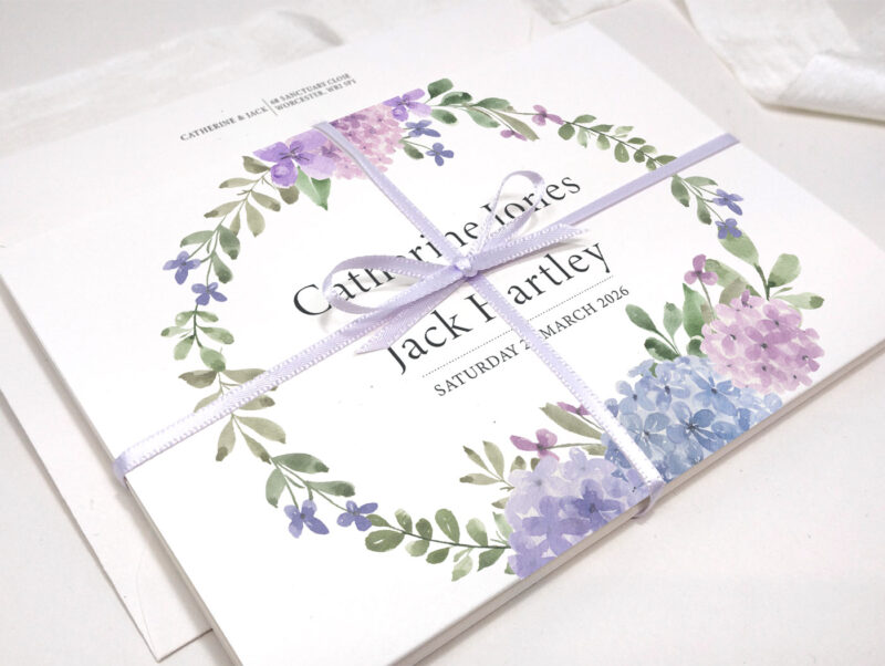 Hydrangea Concertina Wedding Invitation