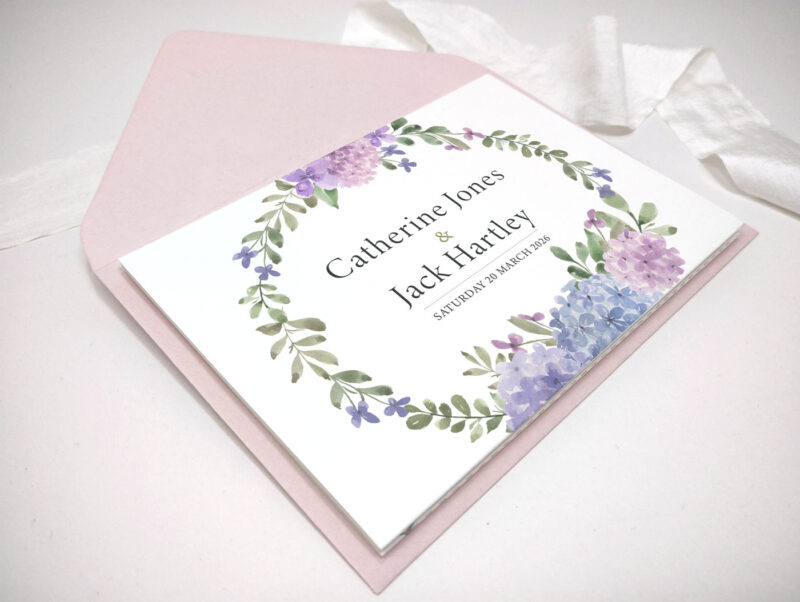 Hydrangea Concertina Wedding Invitation