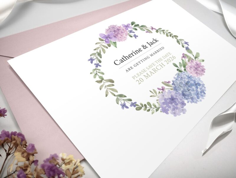 Hydrangea Save the Date