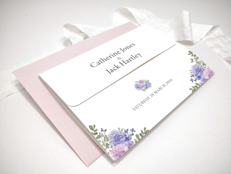 Hydrangea Tri-Fold Wedding Invitation