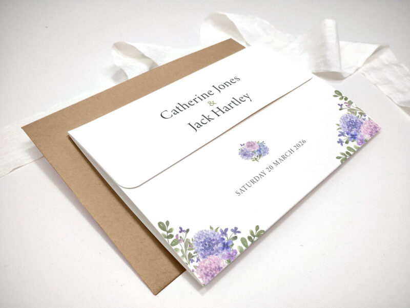 Hydrangea Tri-Fold Wedding Invitation