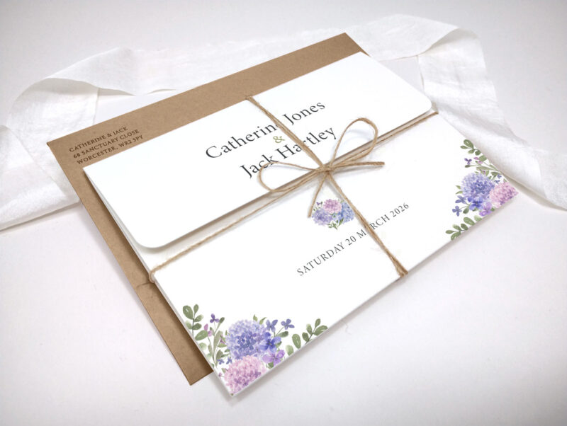 Hydrangea Tri-Fold Wedding Invitation