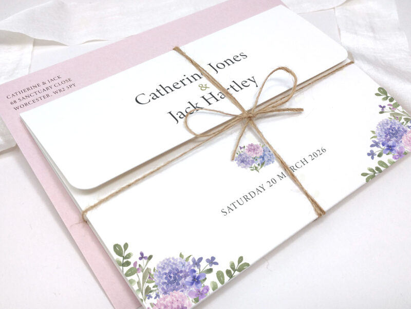 Hydrangea Tri-Fold Wedding Invitation