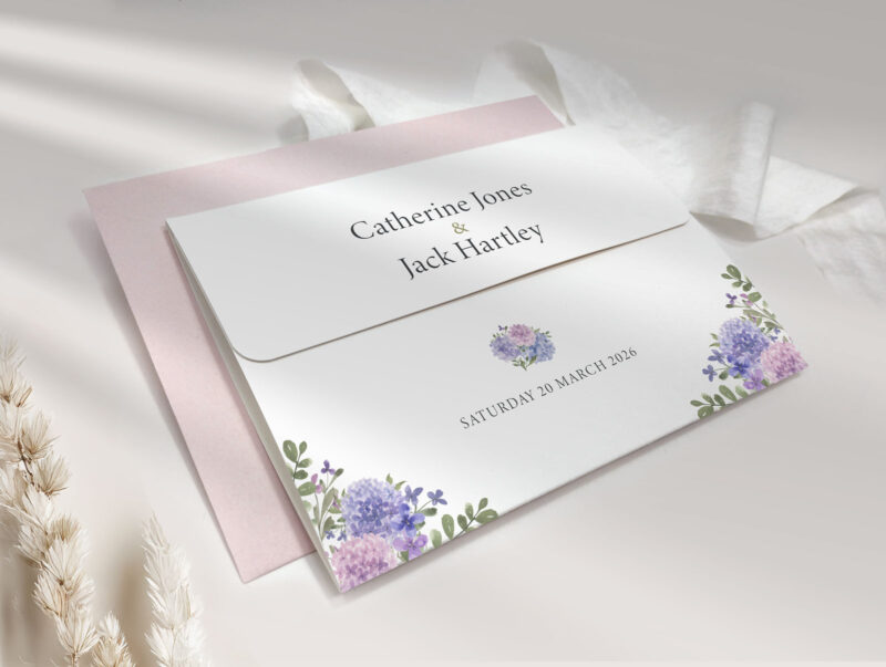 Hydrangea Trifold Wedding Invitation