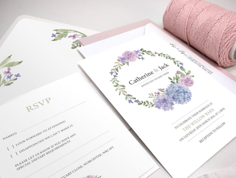 Hydrangea Wedding Invitation