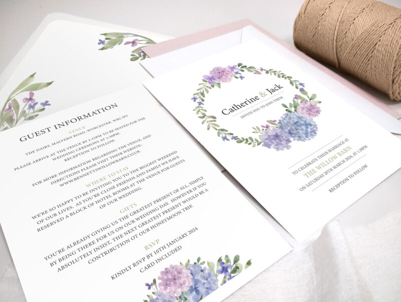 Hydrangea Wedding Invitation