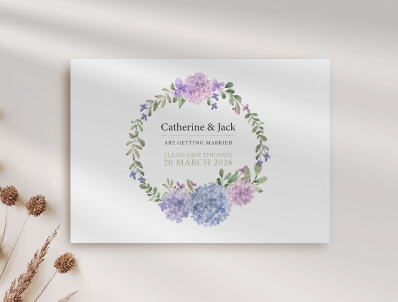 Hydrangea Wedding Save the Date