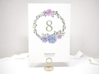 Hydrangea Wedding Table Name