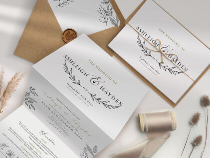 Rustic Concertina Wedding Invitation