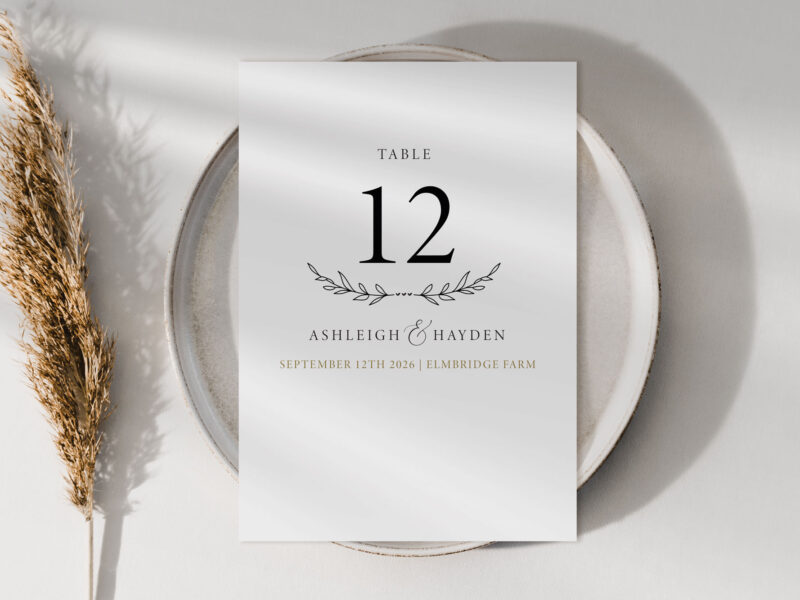 Rustic Wedding Menu