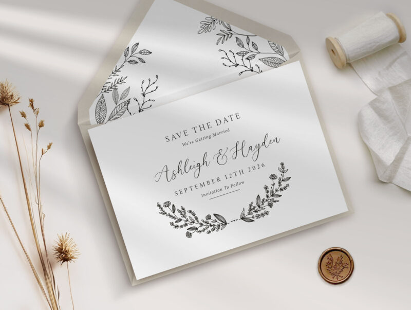 Rustic Concertina Wedding Invitation