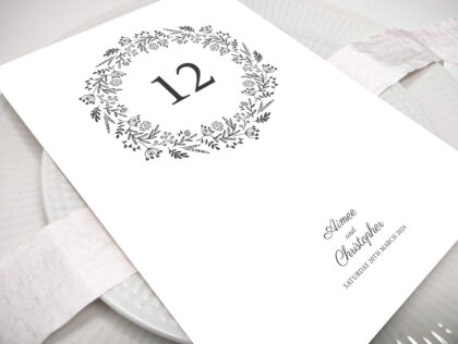 Rustic Wedding Table Name